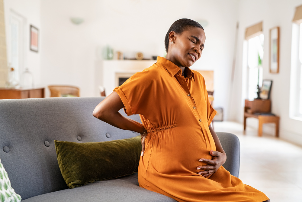 Pregnant African American Woman Having Backache during Gestation