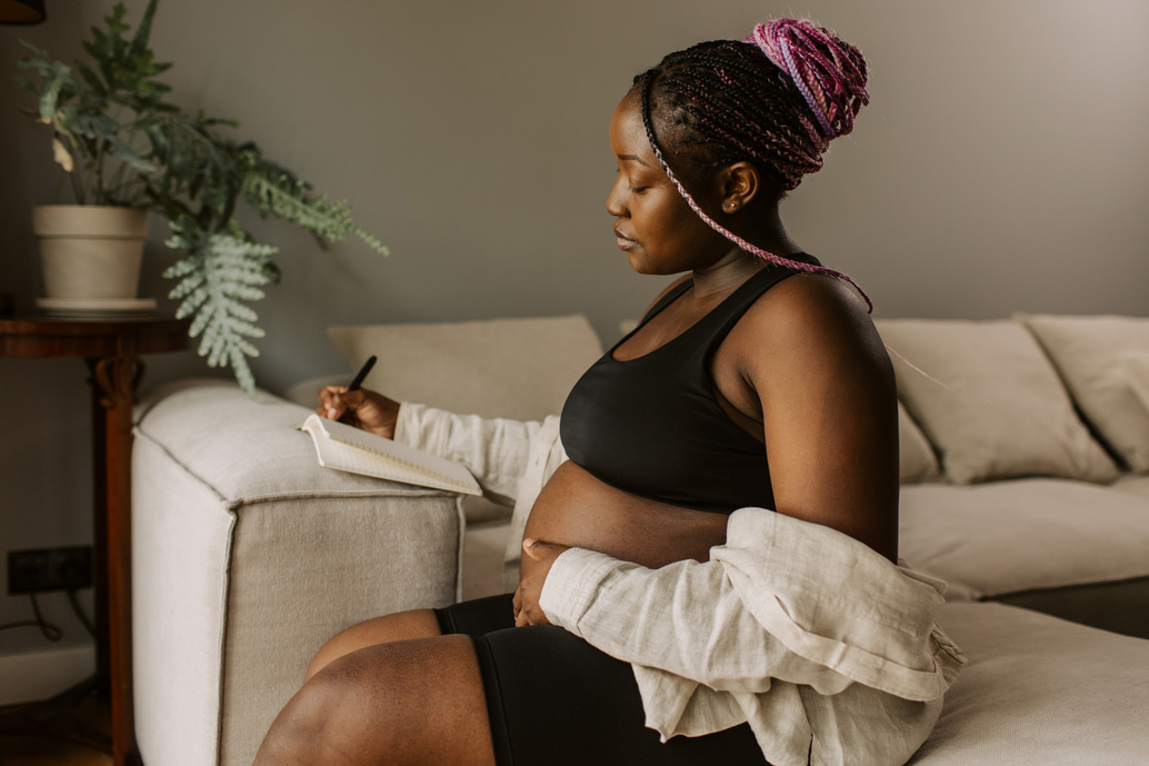 Pregnancy at Home Pregnant Woman Journaling