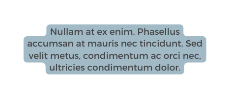 Nullam at ex enim Phasellus accumsan at mauris nec tincidunt Sed velit metus condimentum ac orci nec ultricies condimentum dolor