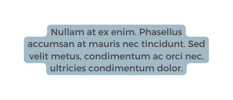 Nullam at ex enim Phasellus accumsan at mauris nec tincidunt Sed velit metus condimentum ac orci nec ultricies condimentum dolor